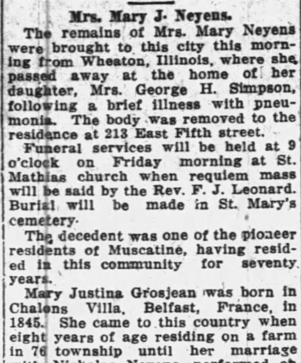 Clipping from The Muscatine Journal